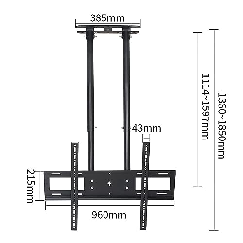 tv Mount,Hang Smart tv Mount, Electric TV Lift, Adjustable Height Double Pole Single Screen TV Mount, Fits 60-100 Inch Low Profile TVs, Tilt Telescopic Ceiling TV Mount Bracket