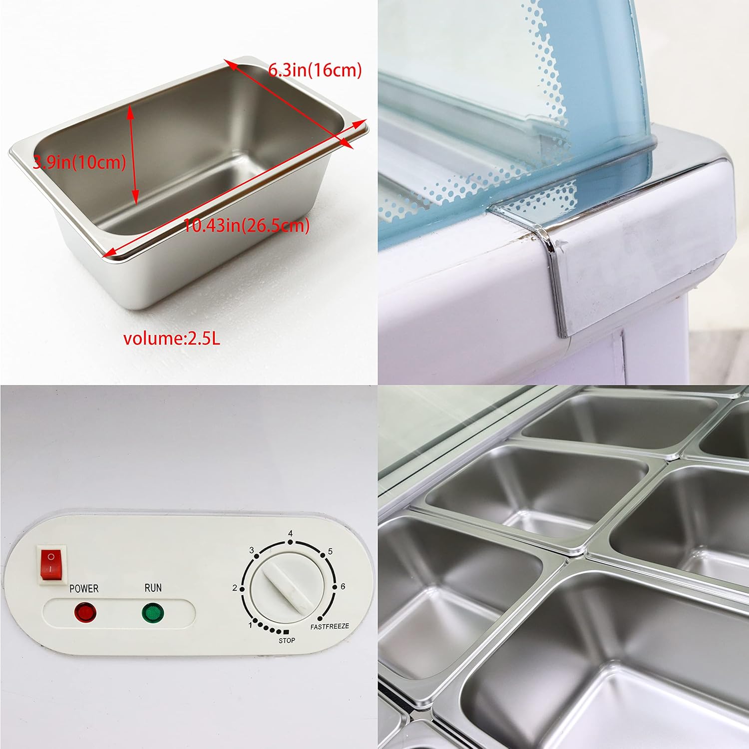 Commercial Hard Ice Cream Showcase Display Showcase 12 Pan Ice Cream Refrigerator Gelato Dipping Cabinet Freezer Display Case Hard Ice Cream Showcase 220V