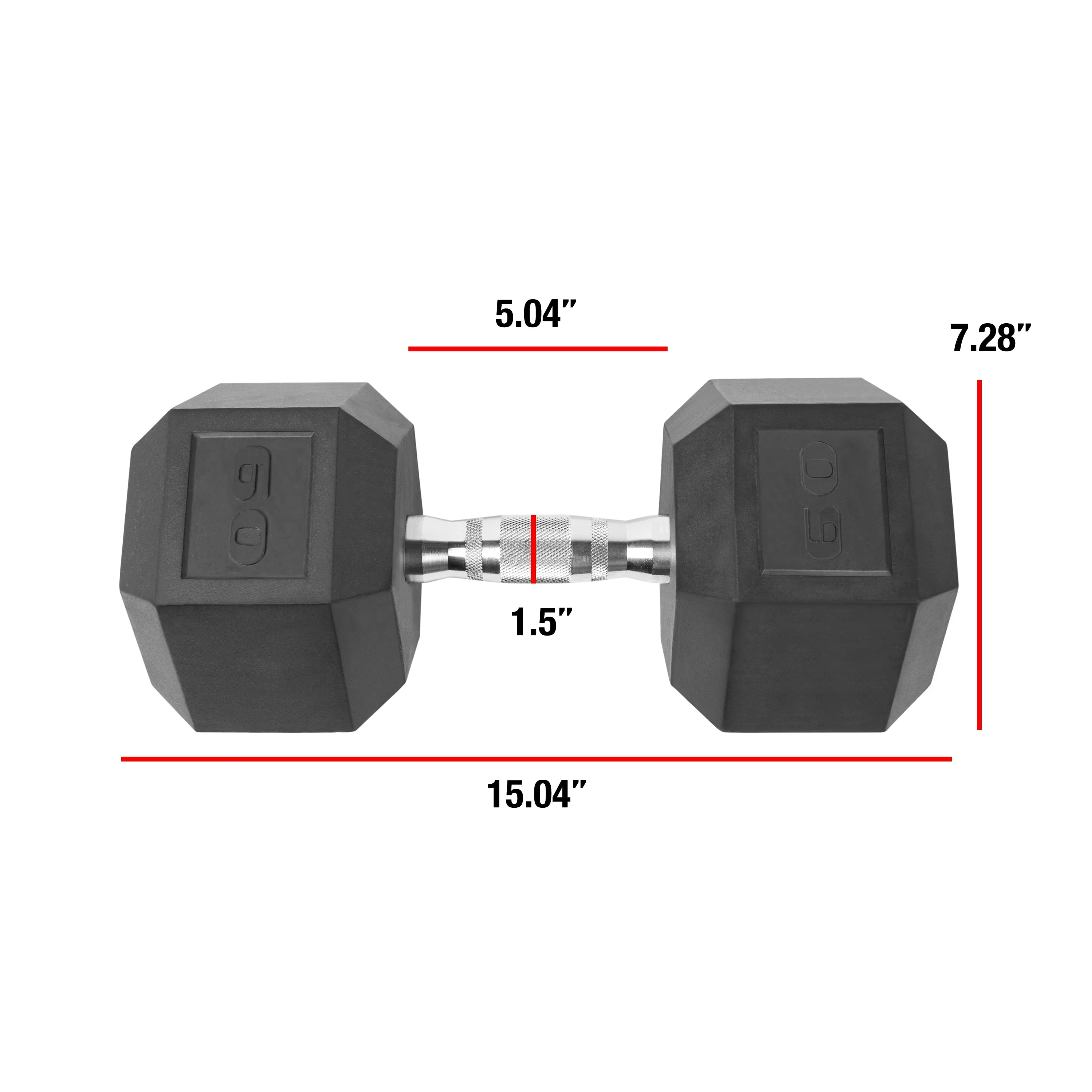 CAP Barbell, 20lb Coated Rubber Hex Dumbbell, Pair