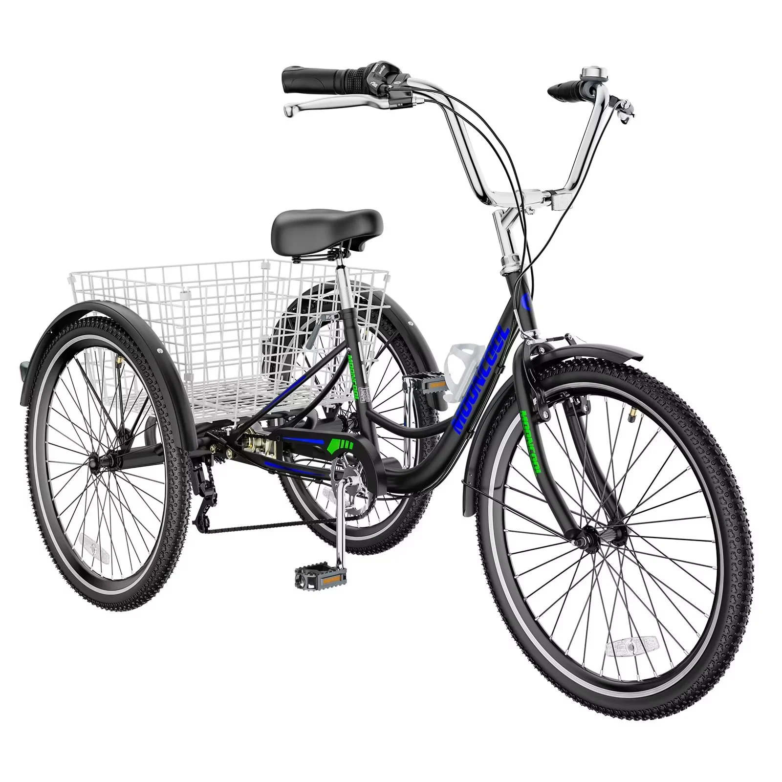 MOPHOTO Adult Tricycles 3 Wheel 7 Speed Trikes, 20/24/26 inch with Big Basket for Shopping, Picnics Exercise Men's Women's Senior's Trike