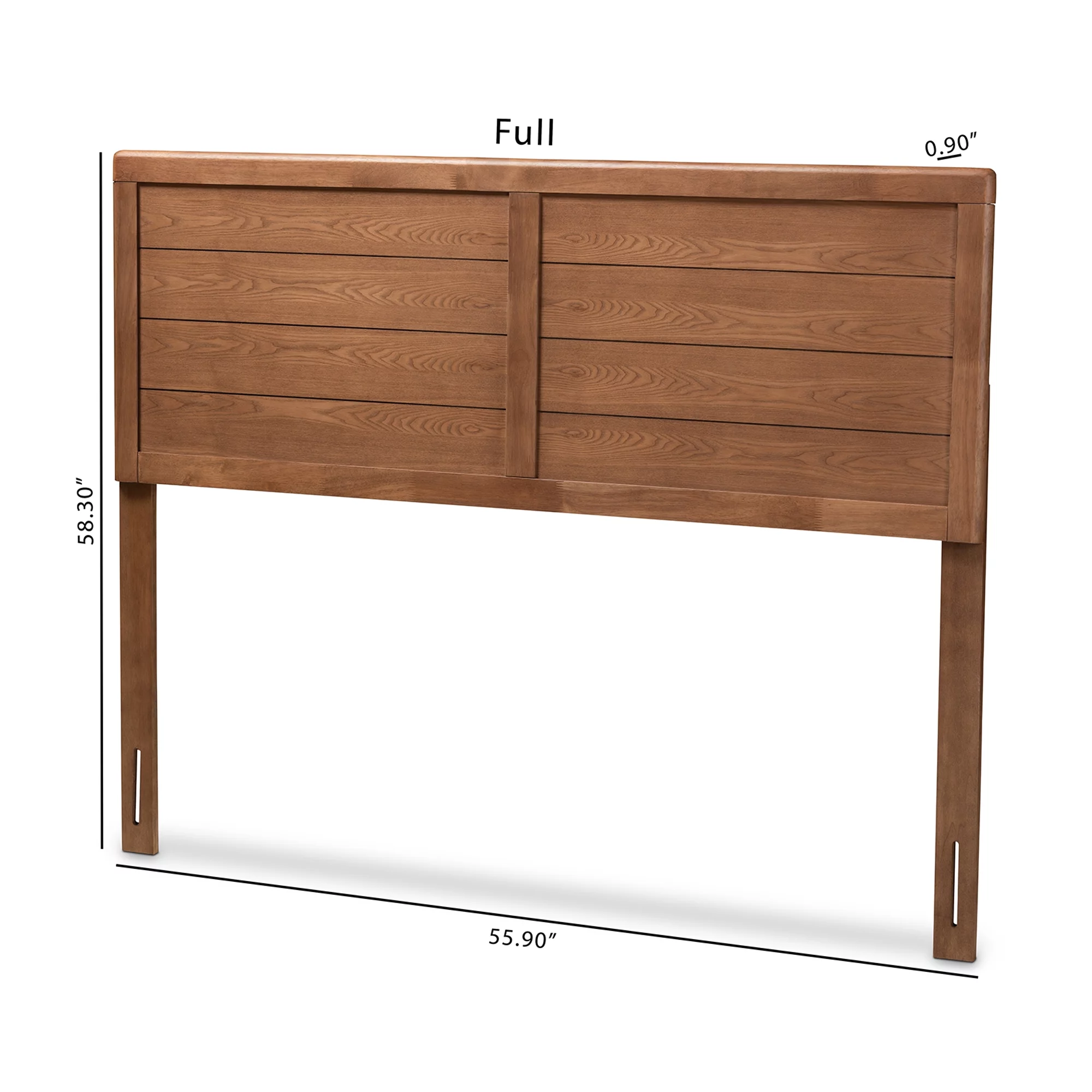 Baxton Studio Seren Mid-Century Modern Walnut Brown Finished Wood Full Size Headboard,Wholesale Interiors