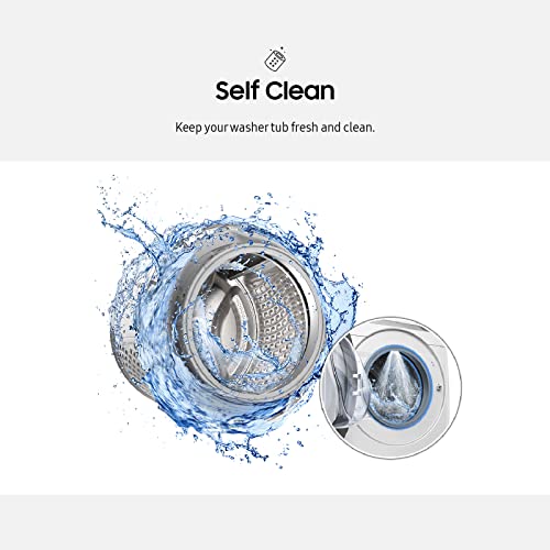 Samsung 2.2 Cu Ft Small Space Front Load Washer, 40 Minute Super Speed Washing Machine, Steam Wash Clothes, Self Cleaning, WW22K6800AW/A2