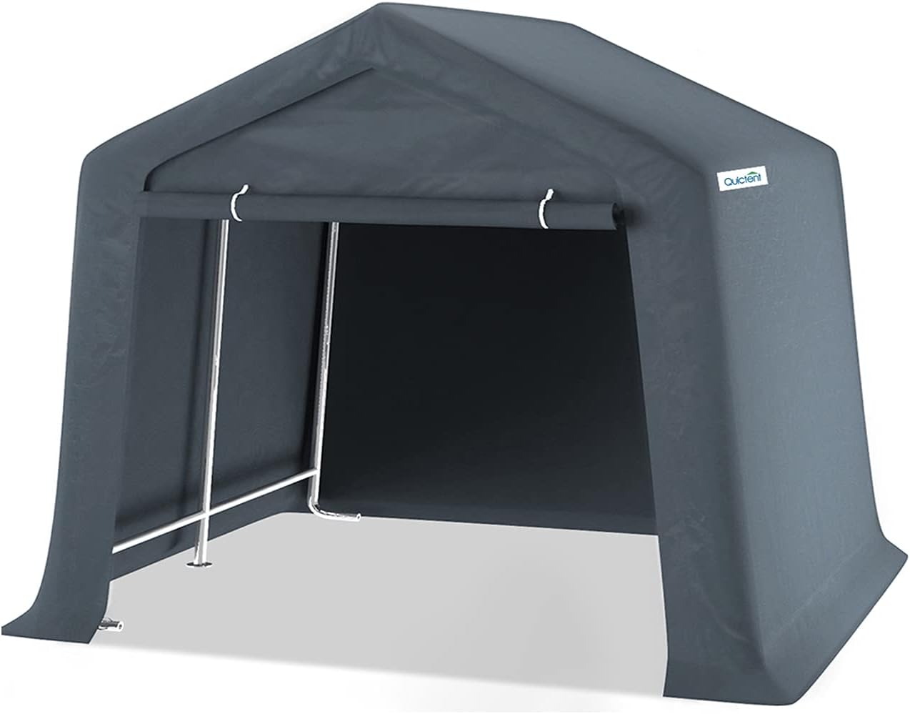 Quictent 7' x 12' Storage Shelter Storage Shed Heavy Duty Carport Outdoor Car Canopy-Grey