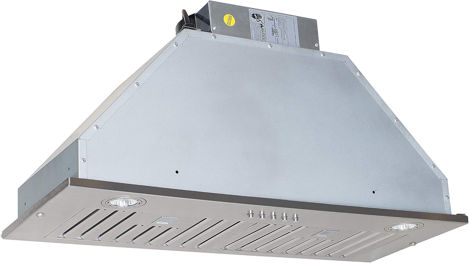 Vanity Art 28-inch Insert/Built-in Range Hood 600CFM Stainless Steel Kitchen Vent Hood Kitchen Chimney Vent With 2 Blowers 3 Speed Button Control, LED Lights, Baffle Filters