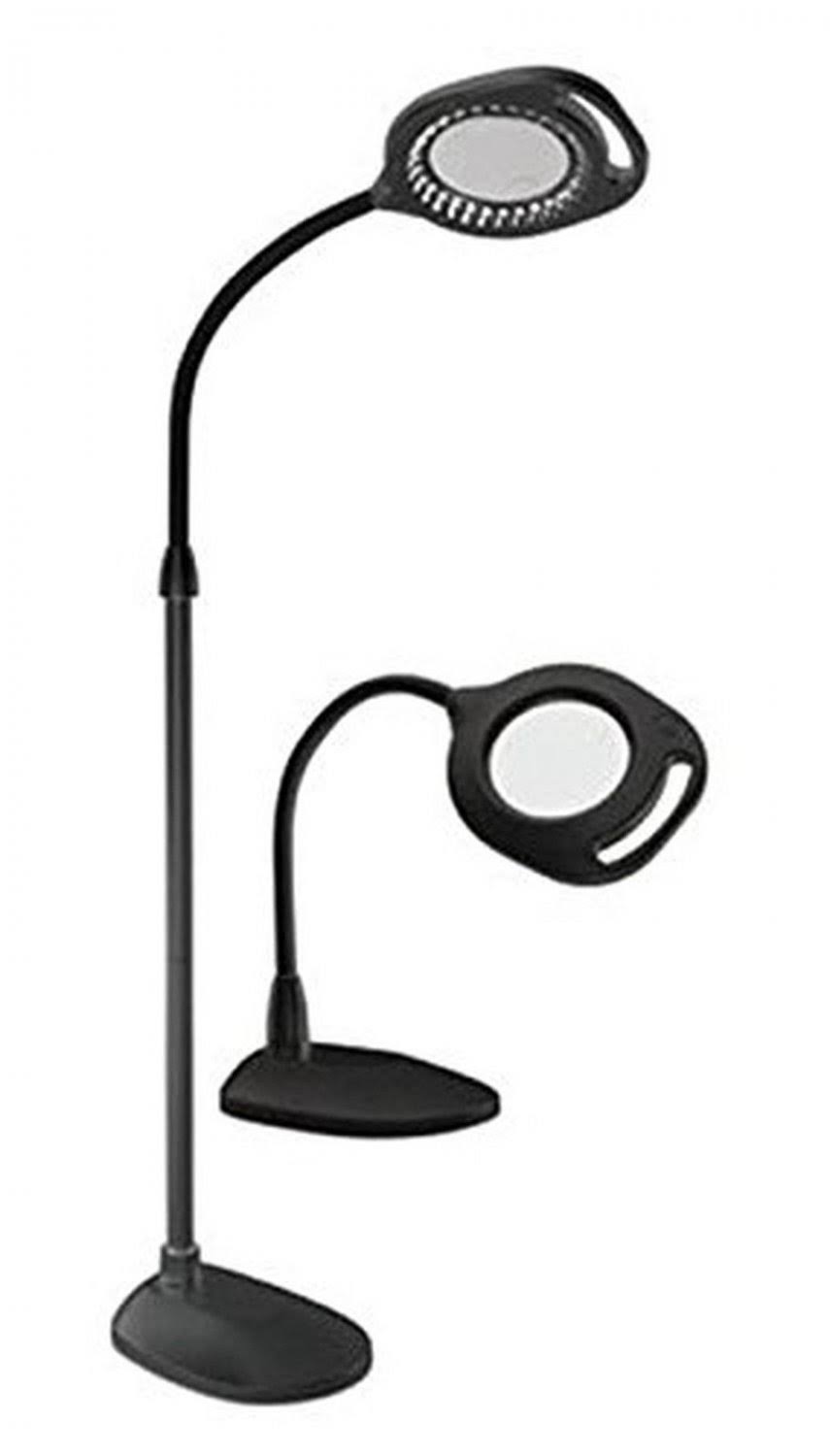 OttLite 2-in-1 LED Magnifier Floor and Table Light - Black