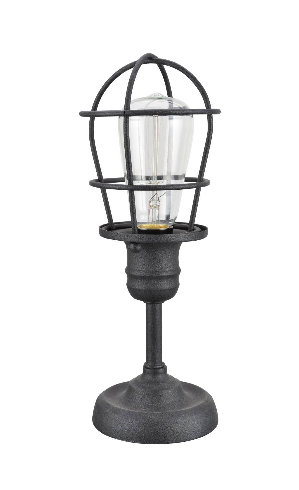 Aspen Creative 40080, Wire Cage Metal Accent Lamp, Vintage Design in Sand Black Finish, 11 1/2 inch High, Size: 11 1/2 inch Heig