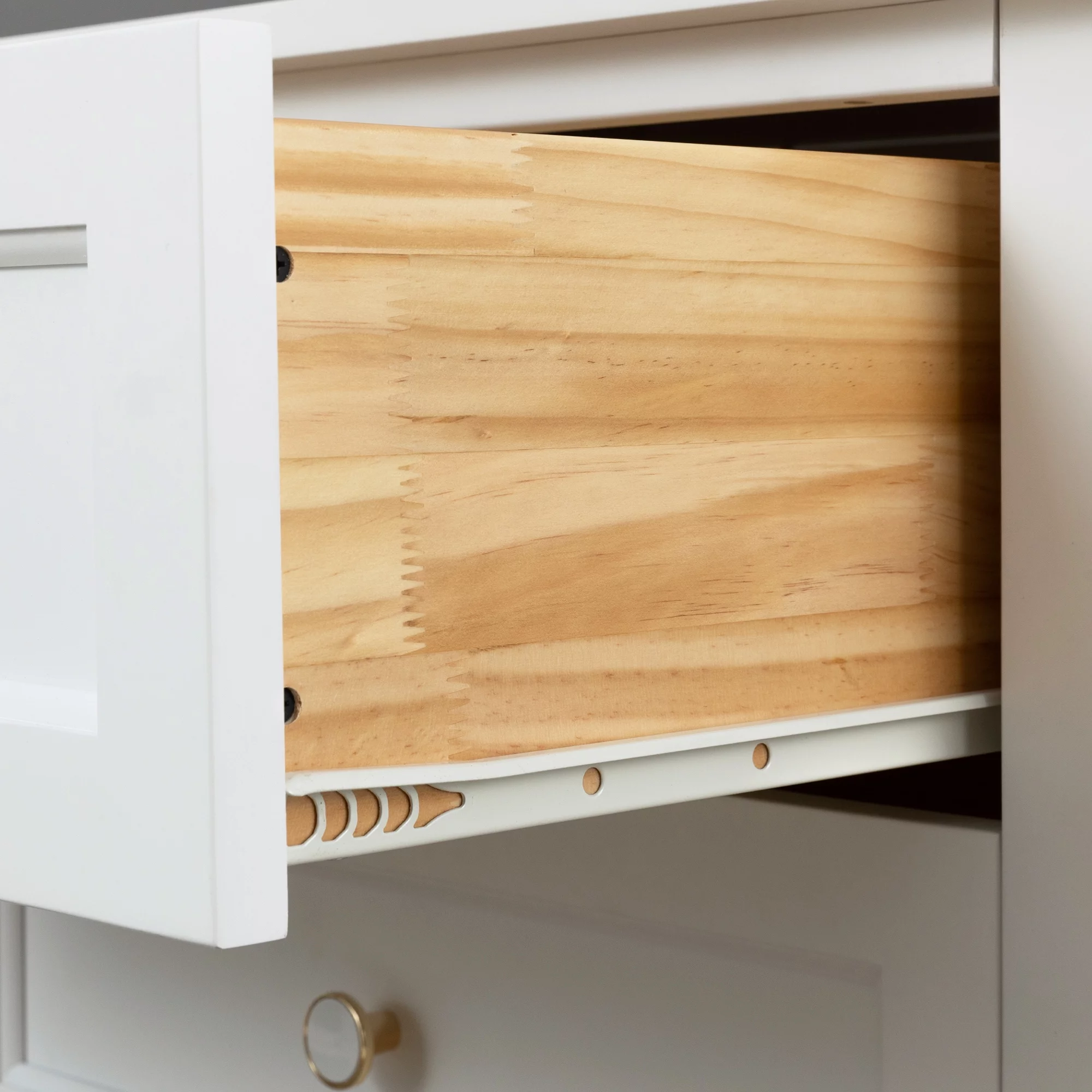 Birch Solid Wood Dresser Double Chest of 6 Drawers Bedroom Storage White