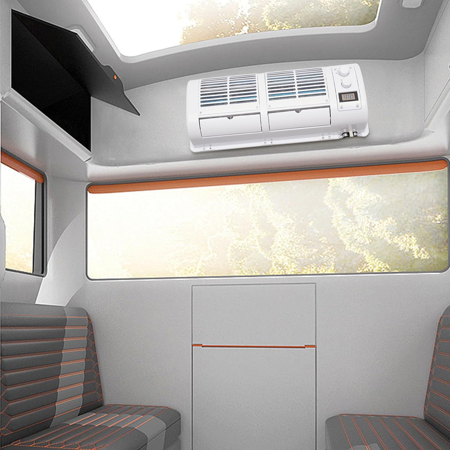 Electric Car Air Conditioner - 12V Portable Electric Car Air Conditioner Refrigeration 22525BTU/H 200W Truck Parking Air Conditioner Unit Van Portable Electric Car Refrigeration For Truck Van