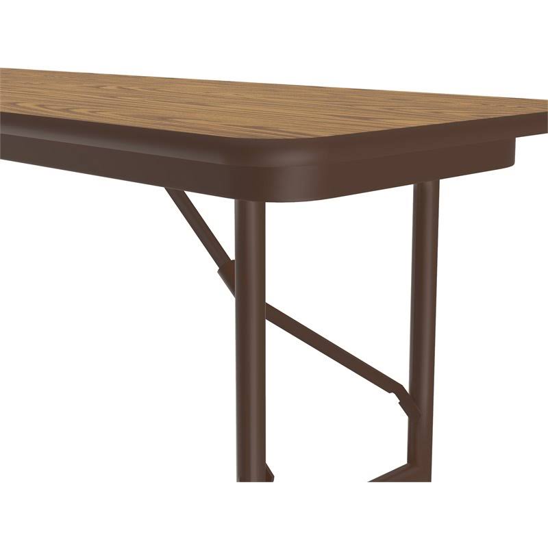 Melamine Standard Fixed Height Folding Table (18 in. x 48 in./Med Oak)
