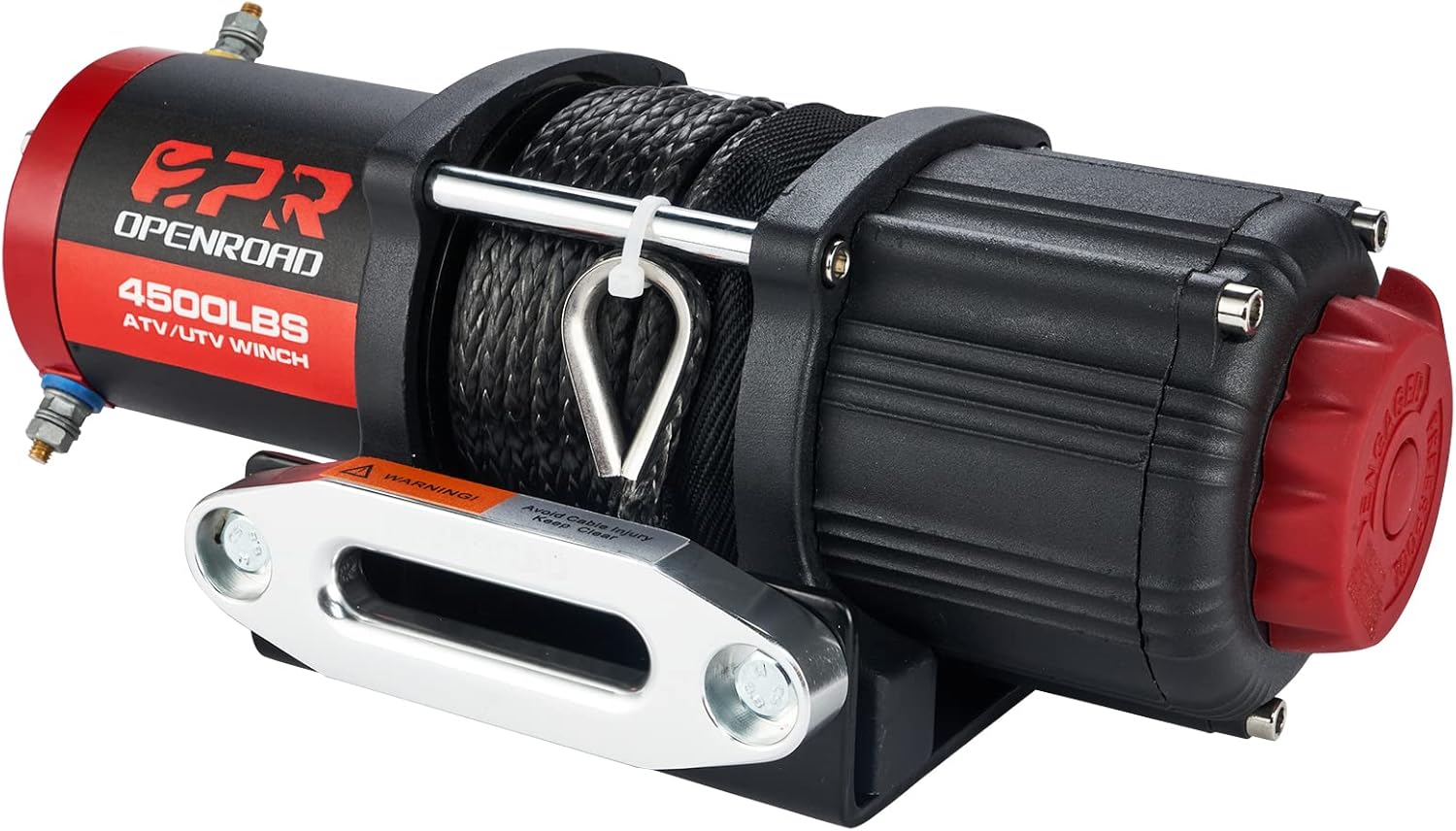 OPENROAD ATV Winch 4500lbs 12V Electric Winch,Synthetic Rope UTV Winch Kits for ATV/UTV Off Road Trailer Towing Winch,with Wireless Remote Control Mounting Bracket(Gray Rope)