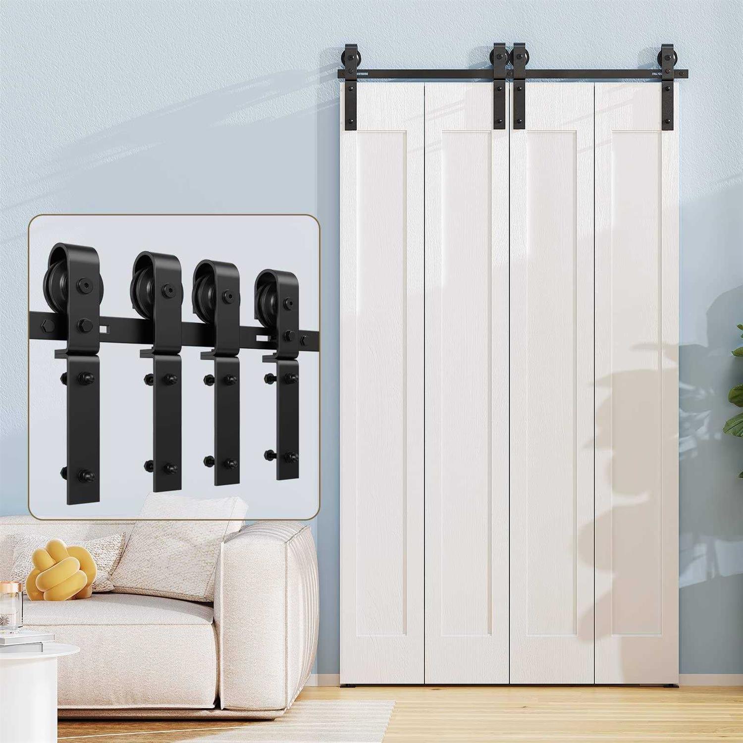 ROOMTEC 4ft Bi-Folding Sliding Barn Door Hardware Track Kit - Shop Hardware Tools Online Store