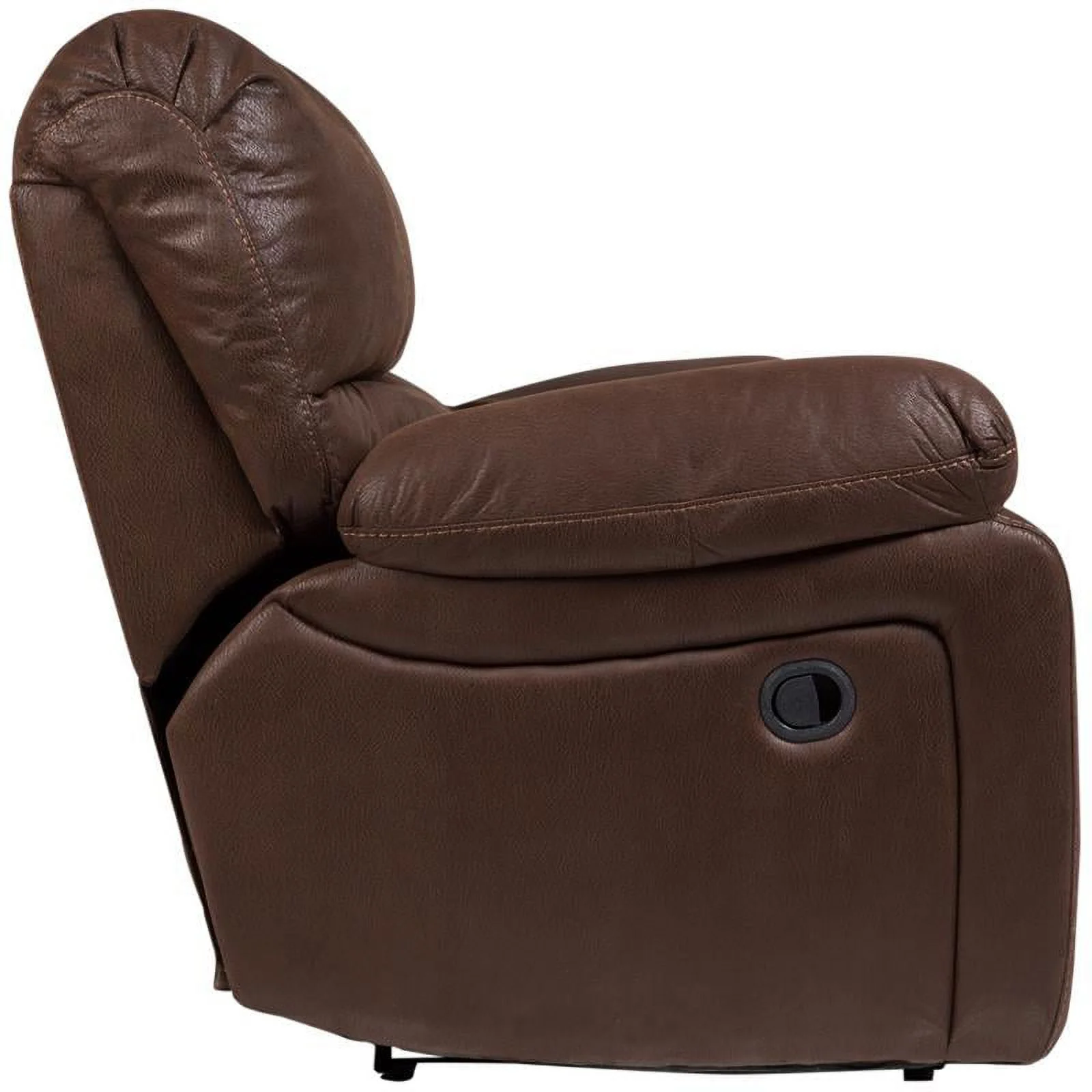 Corvallis Transitional Leather-Look Microfiber Reclining Loveseat - Brown