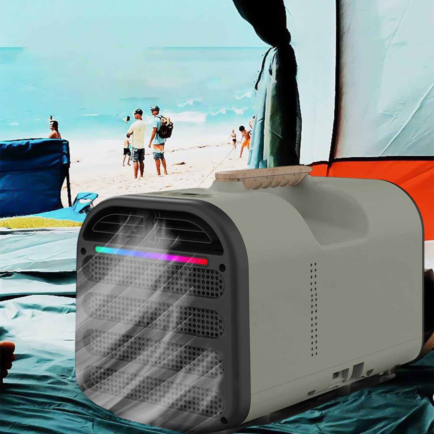 New Small Camping Air Conditioning, Portable Rv Air Conditioner, 1500W 5200BTU Fast Cooling, Dehumidification Mode, Remote Control, Low Noise