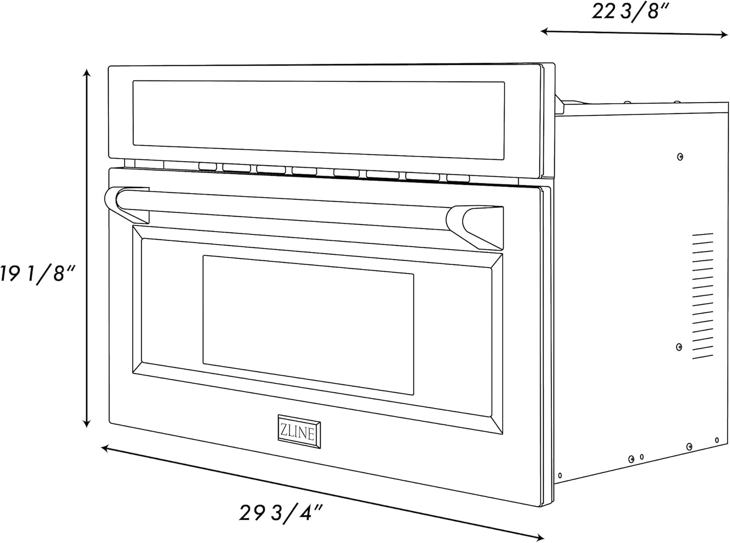 ZLINE Autograph Edition 30” 1.6 cu ft. Built-in Convection Microwave Oven in Stainless Steel and Champagne Bronze Accents