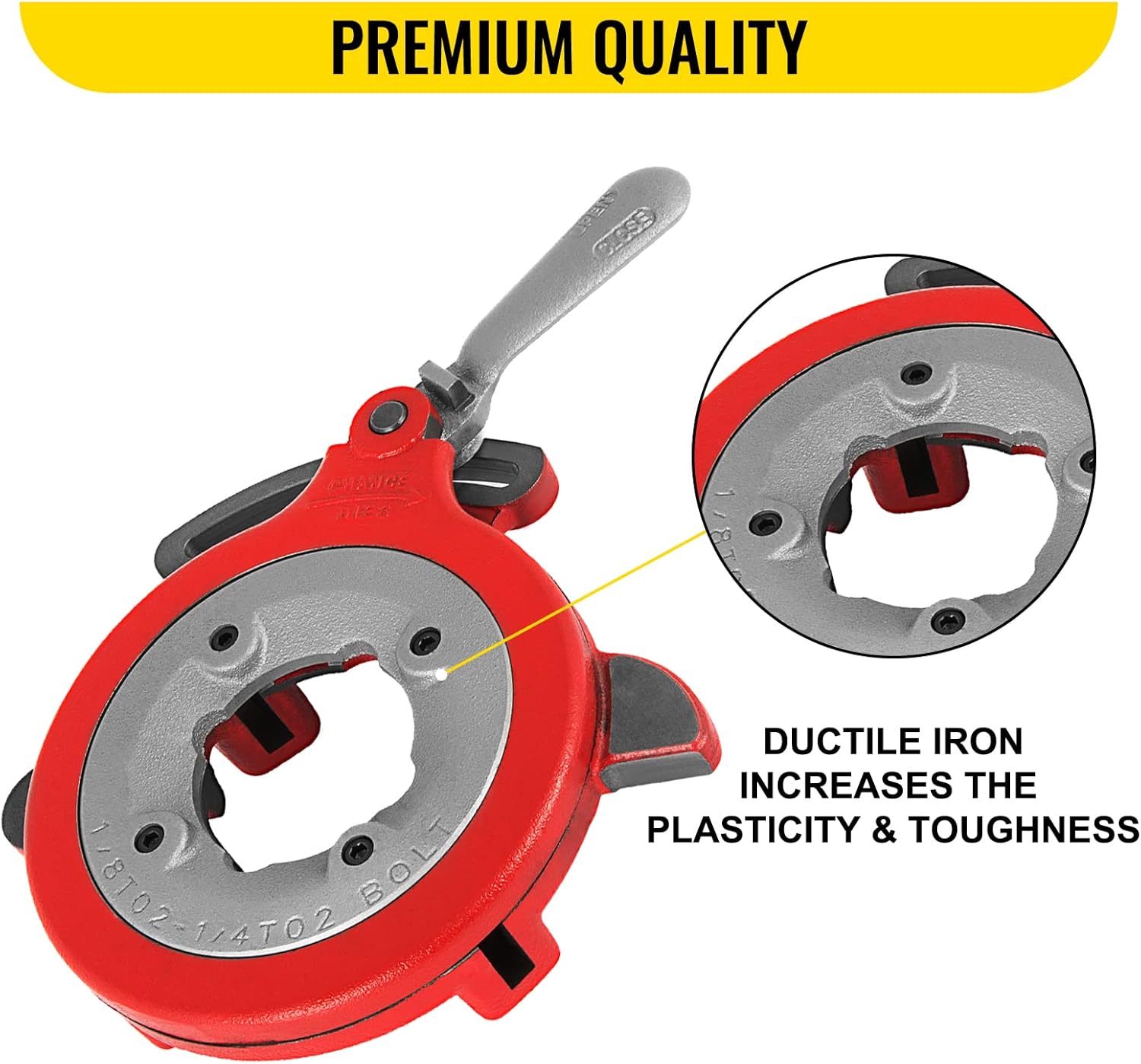 Mophorn 811A Universal Self Open Dies Head Fit for Ridgid 1/8-2inch 97075 NPT 300 535 Pipe Threader Self Quick Open Right-Handed 300C 500 Carriage Cutter