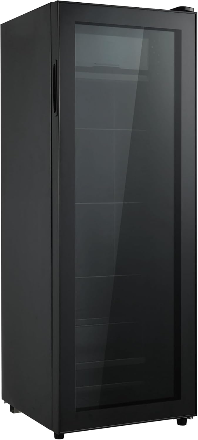 4.5Cu.ft mini fridge, 0.3Cu.ft freezer, up to 94 cans of soda, beer or wine. Silent, high-efficiency and energy-saving compressor, LED lighting, 16.10"×15.70"×43.10", home, RV, apartment, office, etc.