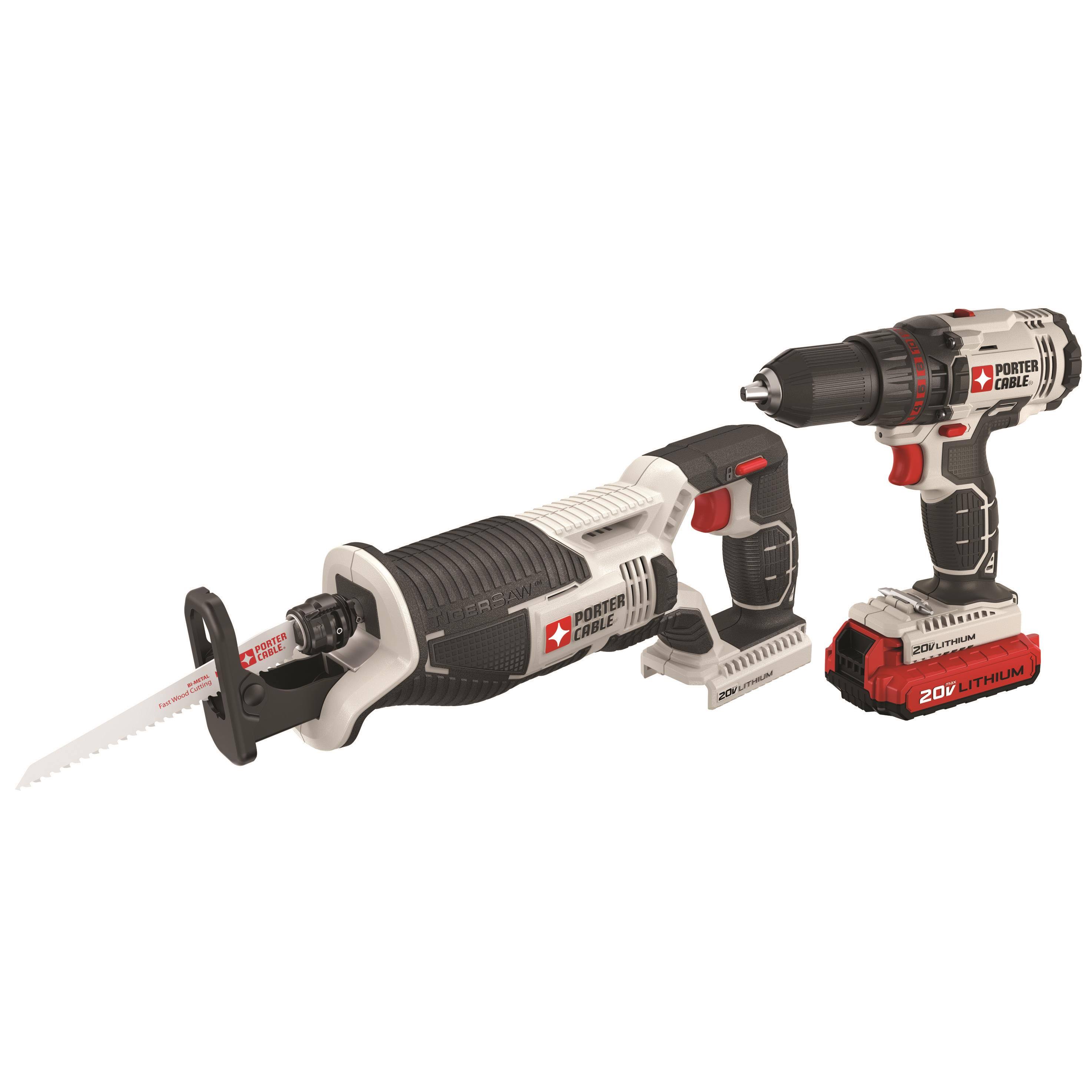 Porter-Cable PCCK603L2 20V Max Cordless Drill Driver and Reciprocating Saw Combo Kit
