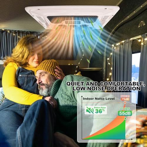 12V RV Air Conditioner with Heat Universal for RV Rooftop AC Unit, 12 Volt DC Air Conditioner A/C Heater Combo, Quiet 2 in 1 Heating and Cooling for Truck, Trailer, Boat, Motorhome, Camper, Caravan