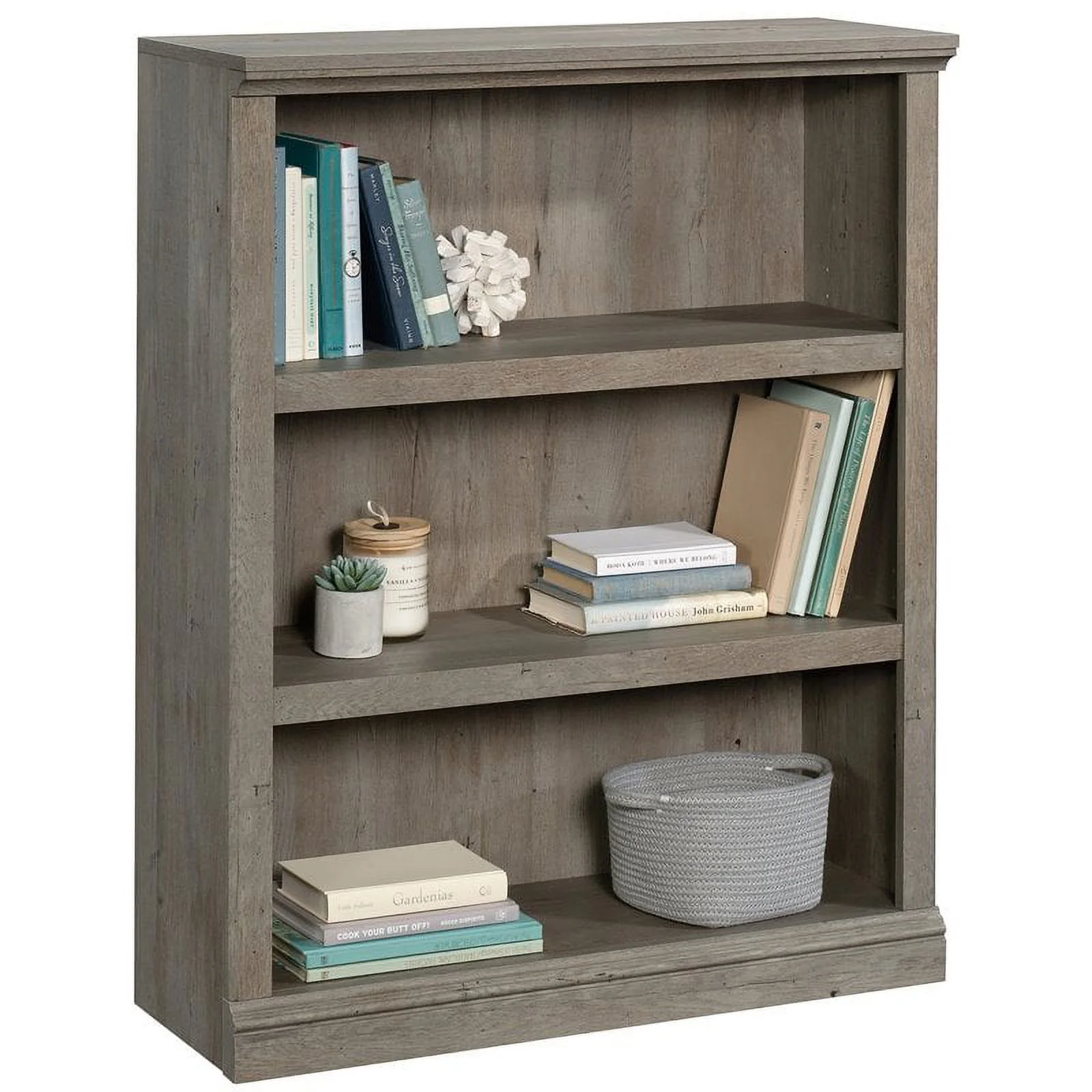 Home Square 3 Piece Set with 3-Shelf Bookcase L-Shape Computer Desk Coffee Table