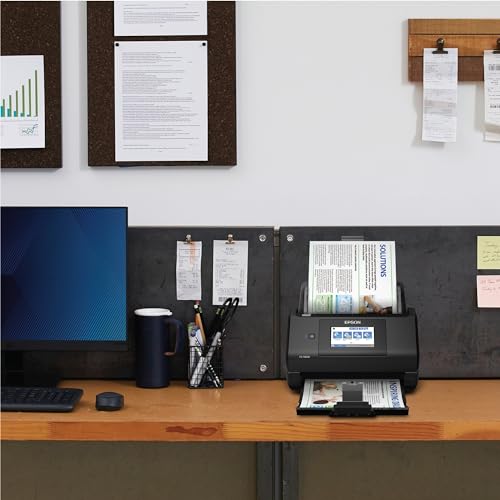 Epson Workforce ES-580W Wireless Color Duplex Desktop Document Scanner for PC and Mac with 100-sheet Auto Document Feeder (ADF) and Intuitive 4.3" Touchscreen