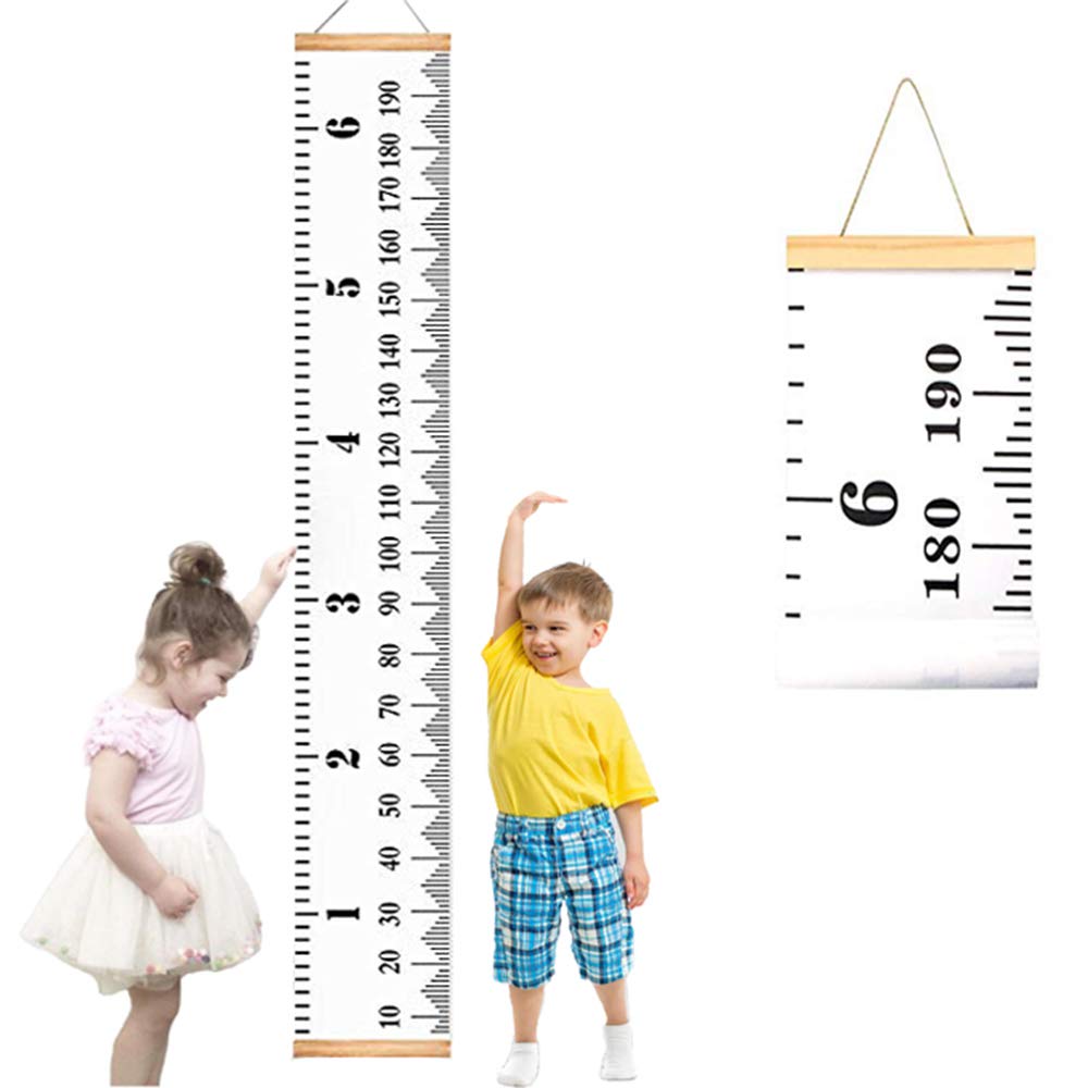 Growth Charts for Kids,Accurate Baby Height Growth Chart Ruler,Removable Canvas Wall Hanging Measurement Chart for Home Decoration Pack of 2
