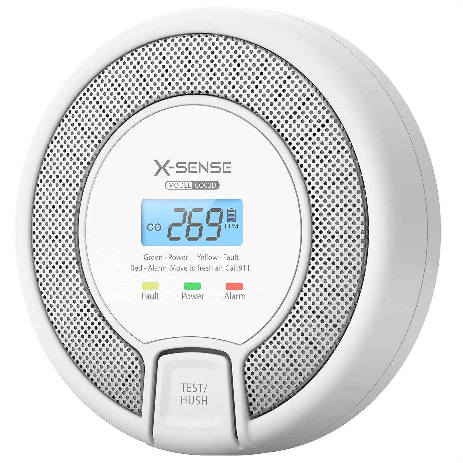 X-Sense Wireless Interconnected Carbon Monoxide Detector, Replaceable Battery-Powered CO Alarm with Digital Display, Auto-Check, CO03D-W, Pack of 2