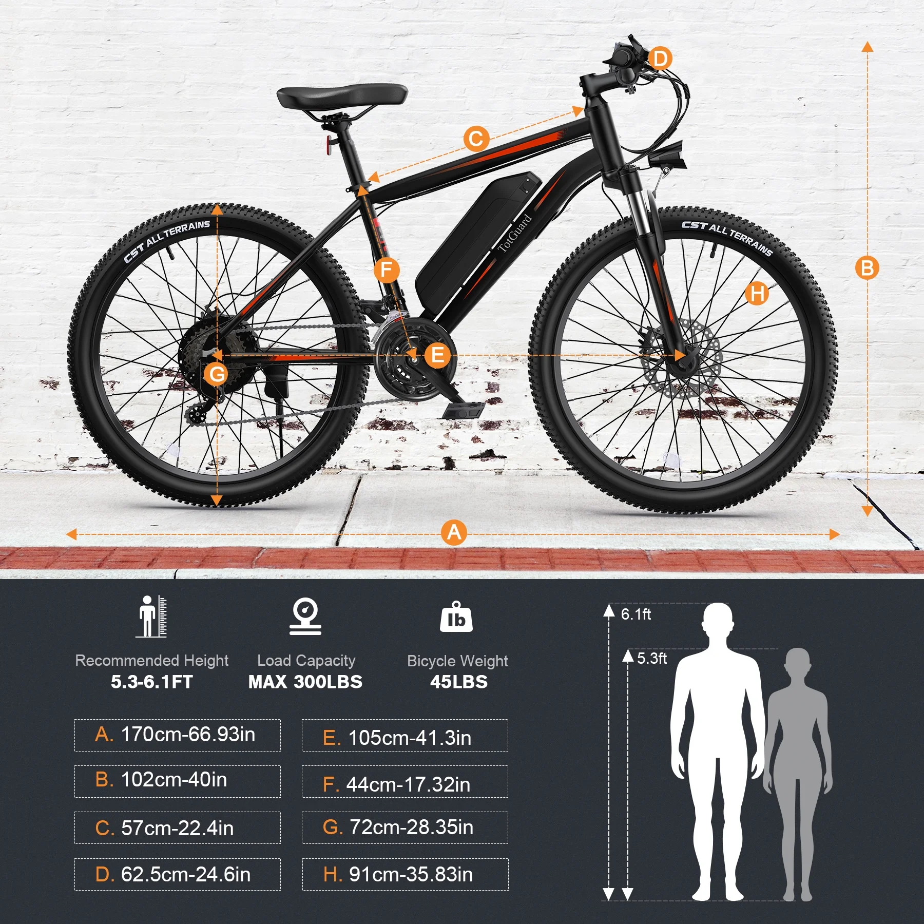 TotGuard Electric Bike, Electric Bike for Adults, 26 Ebike 350W Adult Electric Bicycles, 19.8MPH Electric Mountain Bike, 36V 374.4WH Battery, Suspension Fork, Shimano 21 Speed Gears