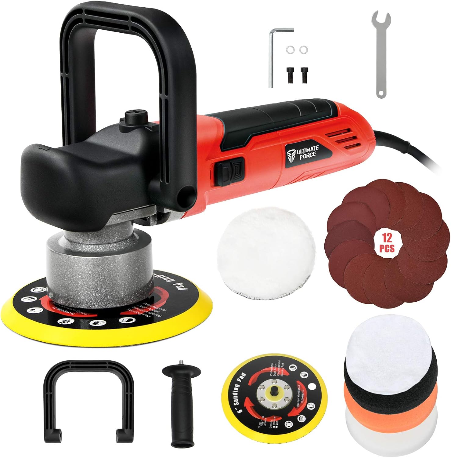 Goplus Car Buffer Polisher, 6 Inches Dual Action Random Orbital Polisher w/ 6 Variable Speeds for Car Polishing, Sanding, Waxing Pack of 2