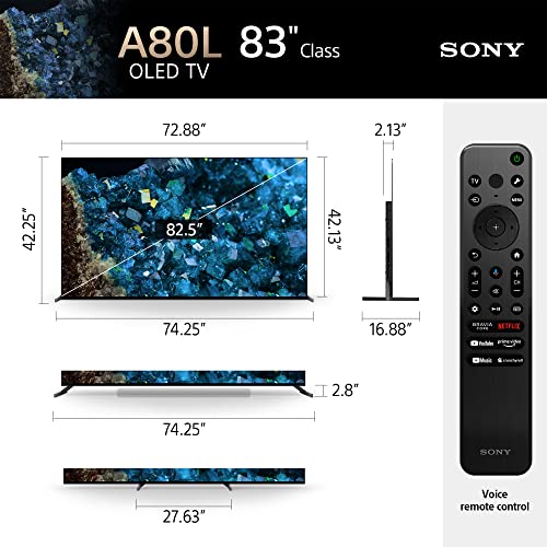 Sony OLED BRAVIA XR A80L Series 4K Ultra HD TV: Smart Google TV with Dolby Vision HDR and Exclusive Gaming Features for The Playstation® 5 XR77A80L- 2023 Model