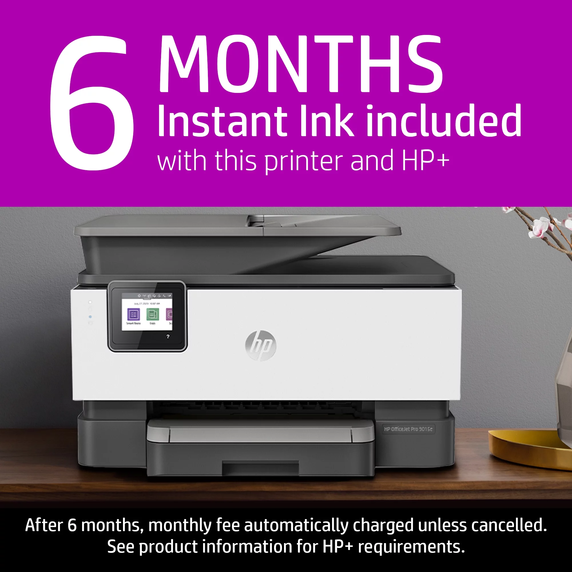 HP OfficeJet 9025e All-in-One Wireless Color Inkjet Printer - 6 months free Instant Ink with HP+