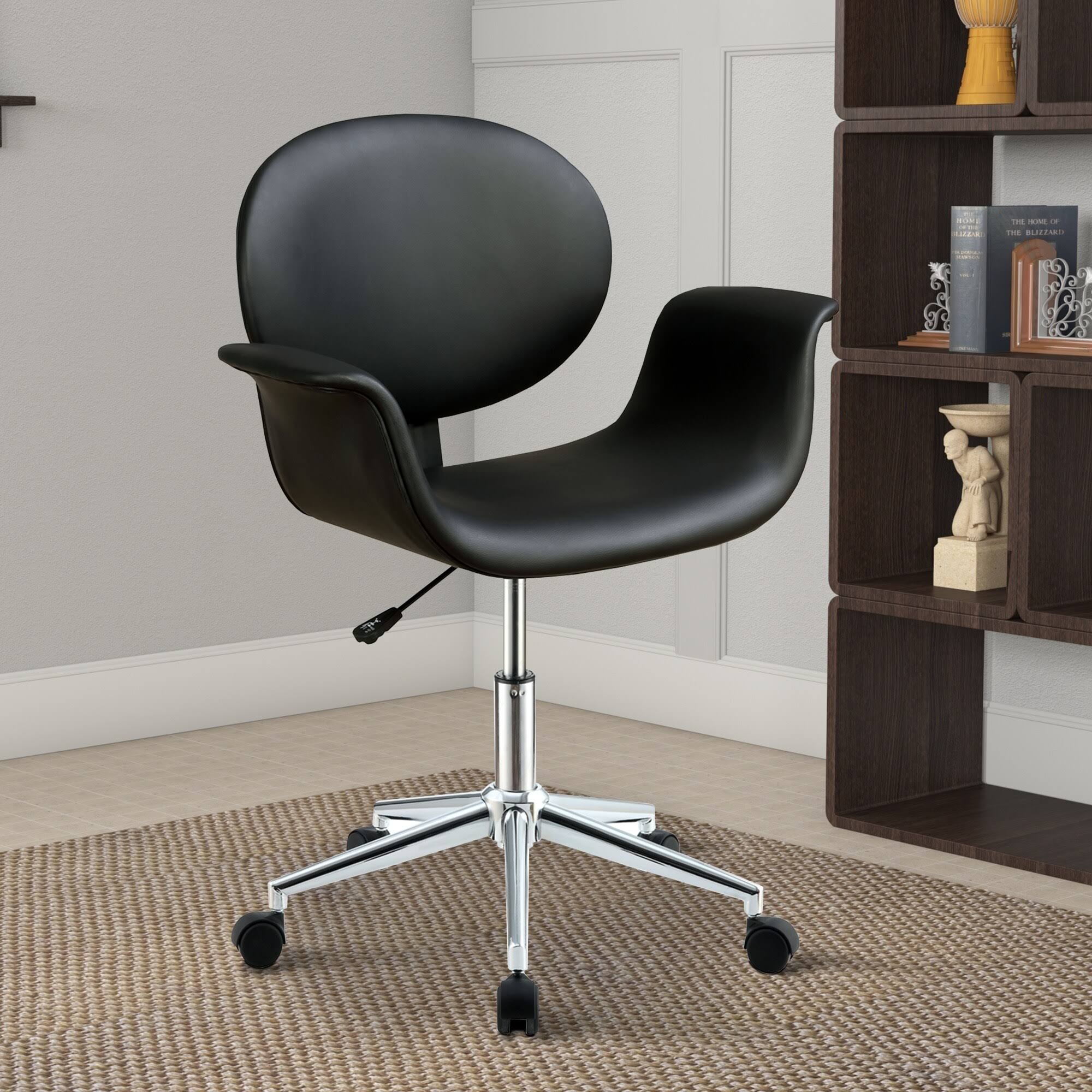 Metal u0026 Wooden Office Arm Chair Black