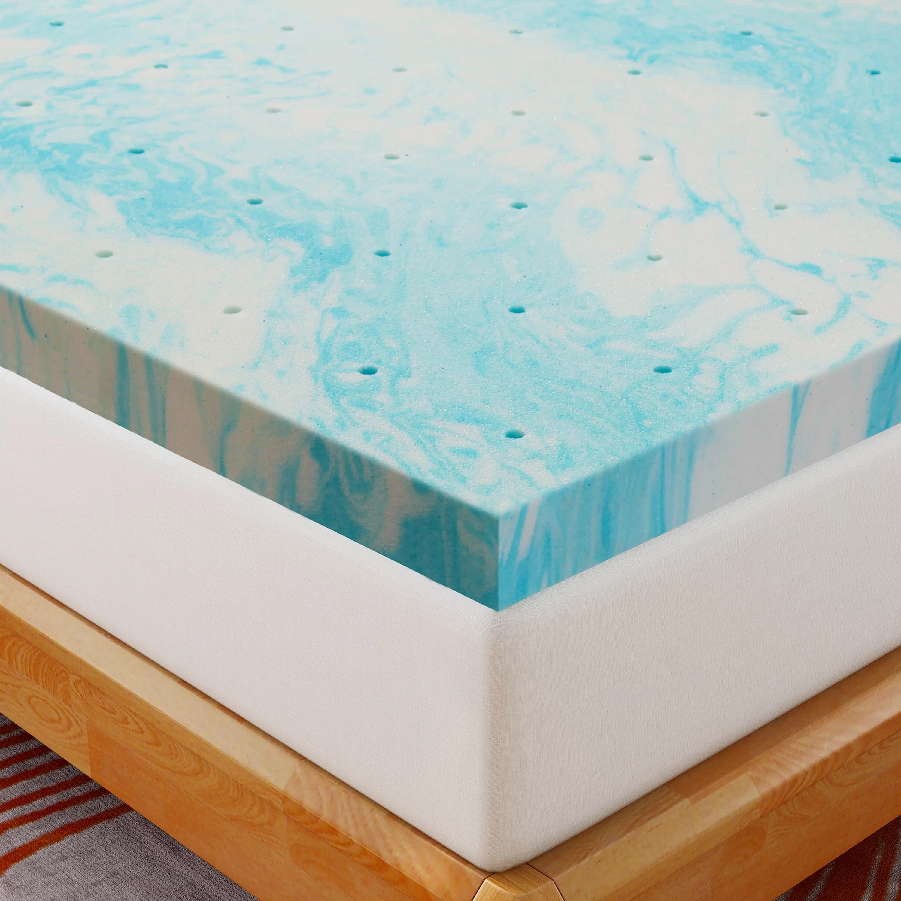 4''KING Memory Foam Mattress Topper, Cooling Gel Mattress Topper CertiPUR-US Certified
