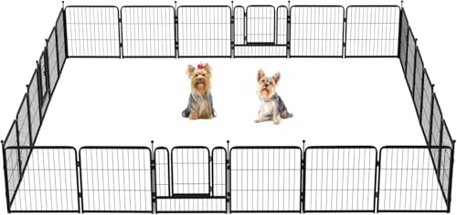FXW Instant Dog Playpen, Portable Pet Fence for Outdoor, RV Trips, and Camping, 40inch, 16 Panels for Medium and Large Dogs│Patented