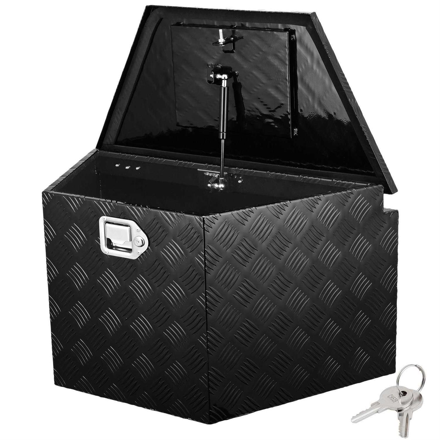 VEVOR Trailer Tongue Box, Aluminum Alloy Diamond Plate Tongue Box Tool Chest, Heavy Duty Trailer Box Storage with Lock and Keys - Shop Hardware Tools Online Store