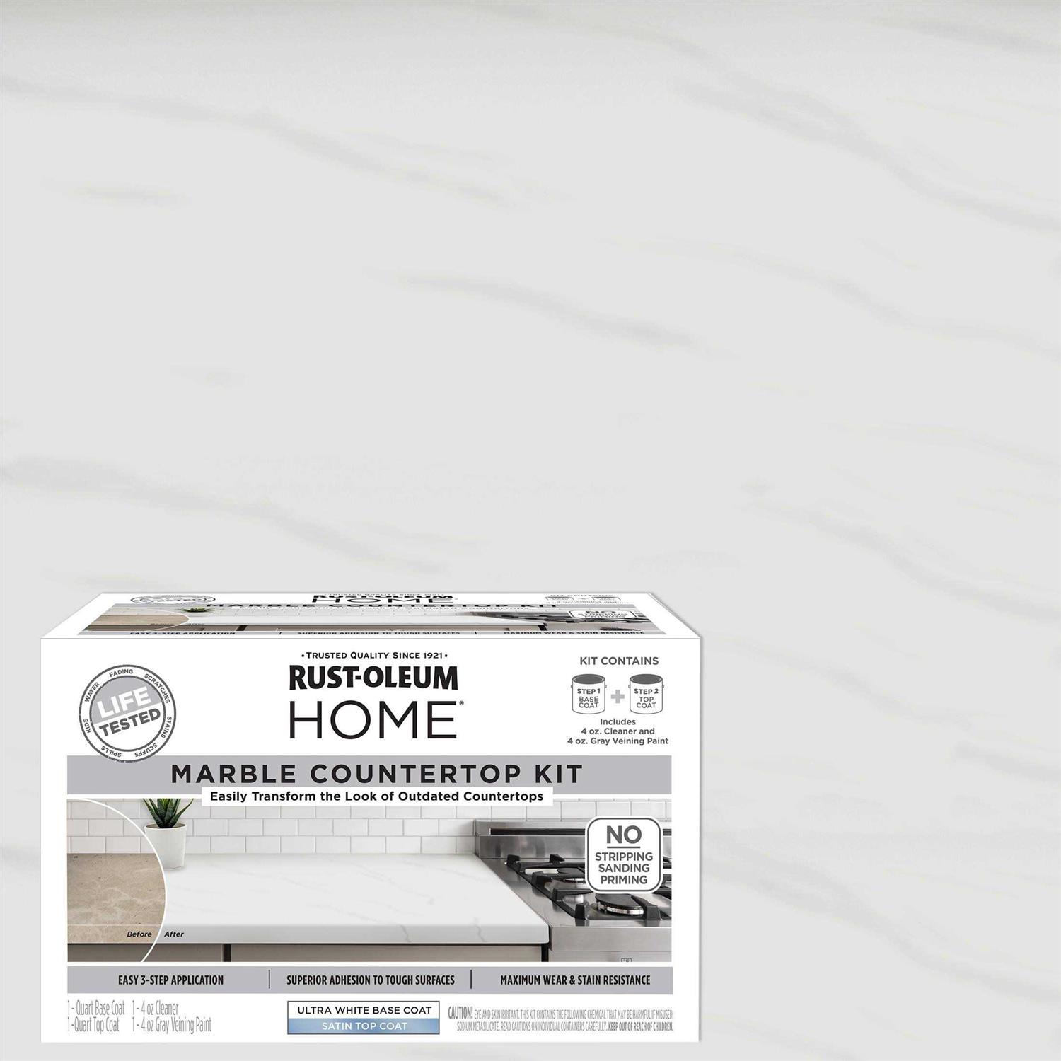 Rust-Oleum Home Countertop White Marble Satin Countertop Refinishing Kit 384964 - Shop Hardware Tools Online Store