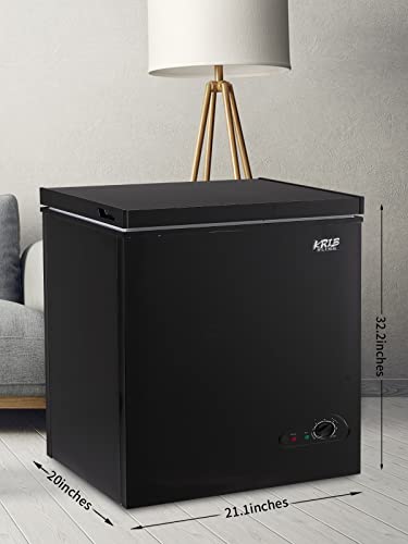 Chest Freezer Krib Bling Adjustable Thermostat Compact Freezers with Removable Storage Basket for House Kitchen Garage Basement