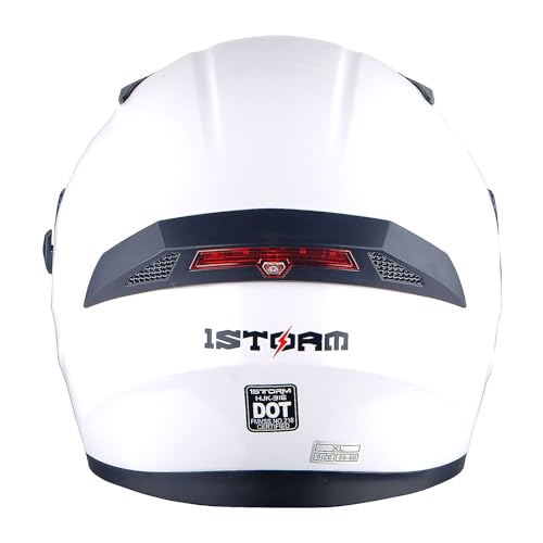 1Storm Motorcycle Full Face Dual Visor Helmet Bundle with Spoiler and Motorcycle Bluetooth Headset: HJK316 Matt Black