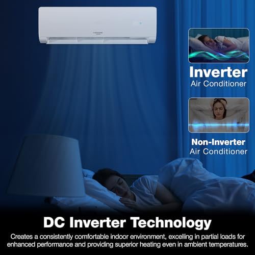 Bonaire Durango Mini Split Air Conditioner and Heater with Smart Wifi App Enabled, Energy Saving Inverter Ductless Wall AC Unit for Rooms, White