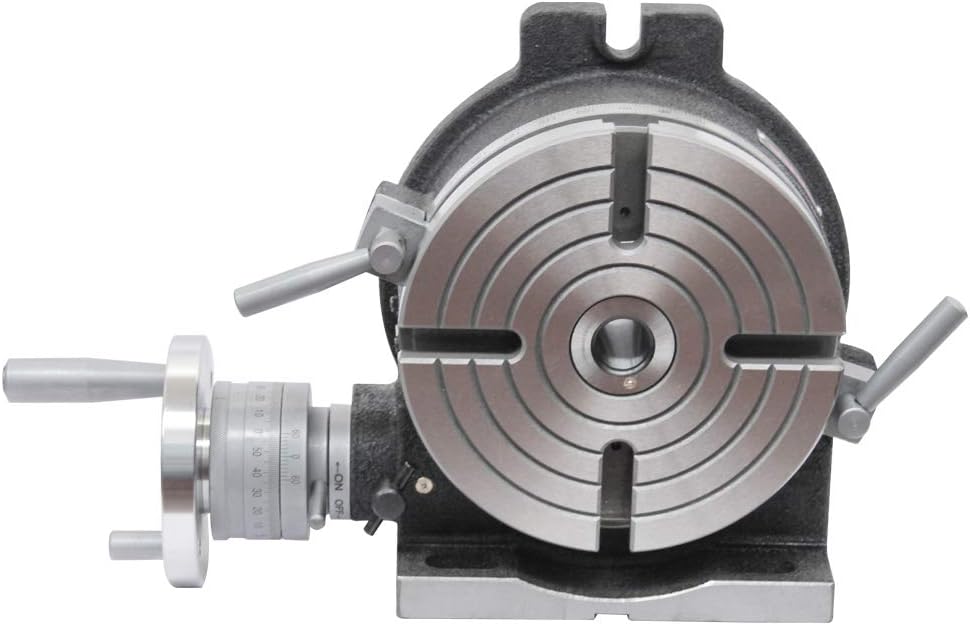 KAKA Industrial 8” Rotary table TSL Vertical & Horizontal MT3 Center Sleeve Rotary Table 4 slot Precision Milling Table(HV-8)