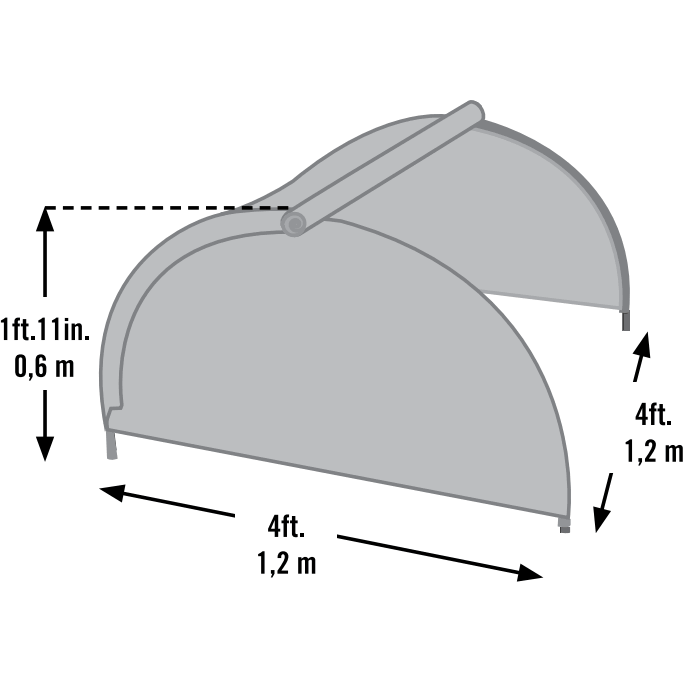 4x4x2 ft. Round Raised Bed Greenhouse with Fully Closable Cover