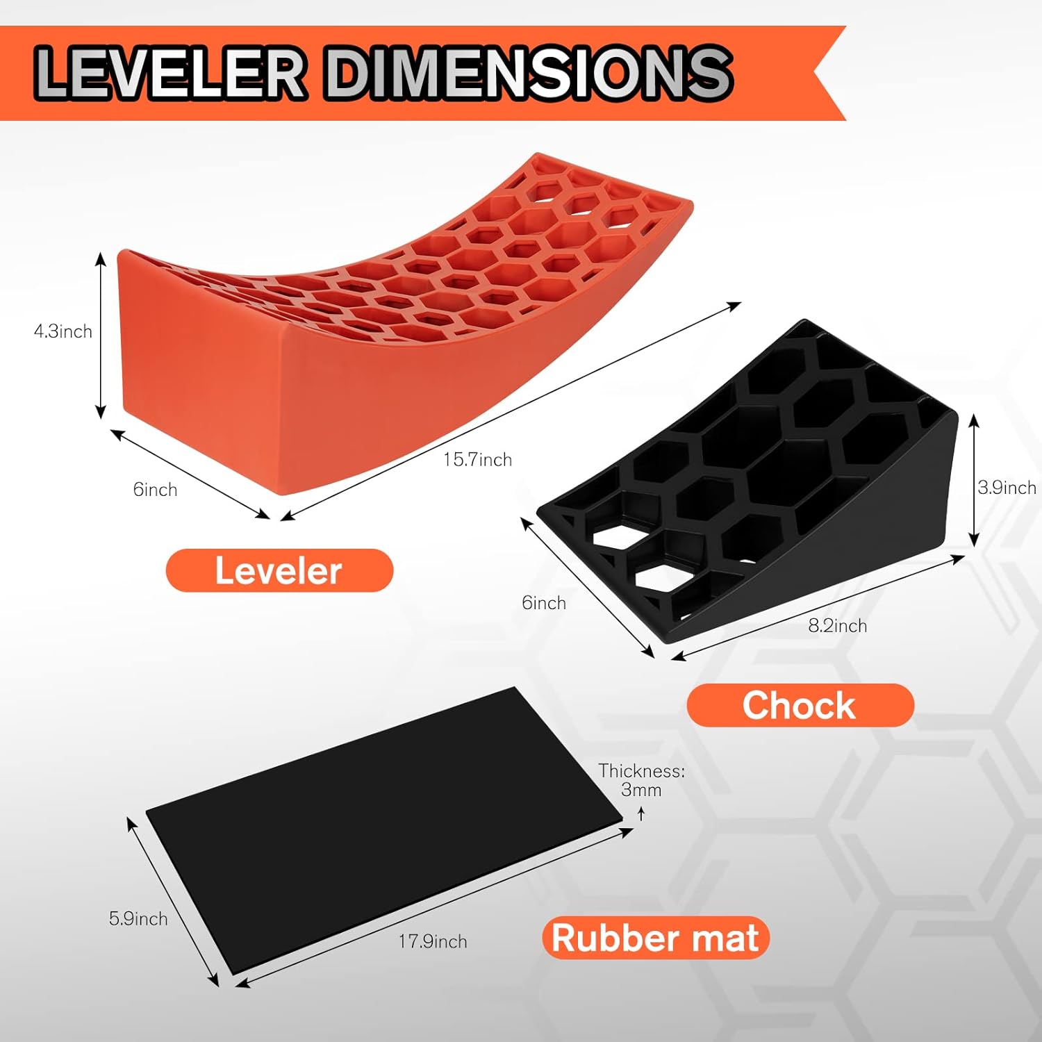 WELLUCK RV Camper Leveler Kit, 2 Packs Heavy Duty Curved RV Leveling Blocks Ramp Wheel Chock for Travel Trailer, Up to 35,000 lbs, Anti-Slip Mats Included, Level your RV on First Try Pack of 2