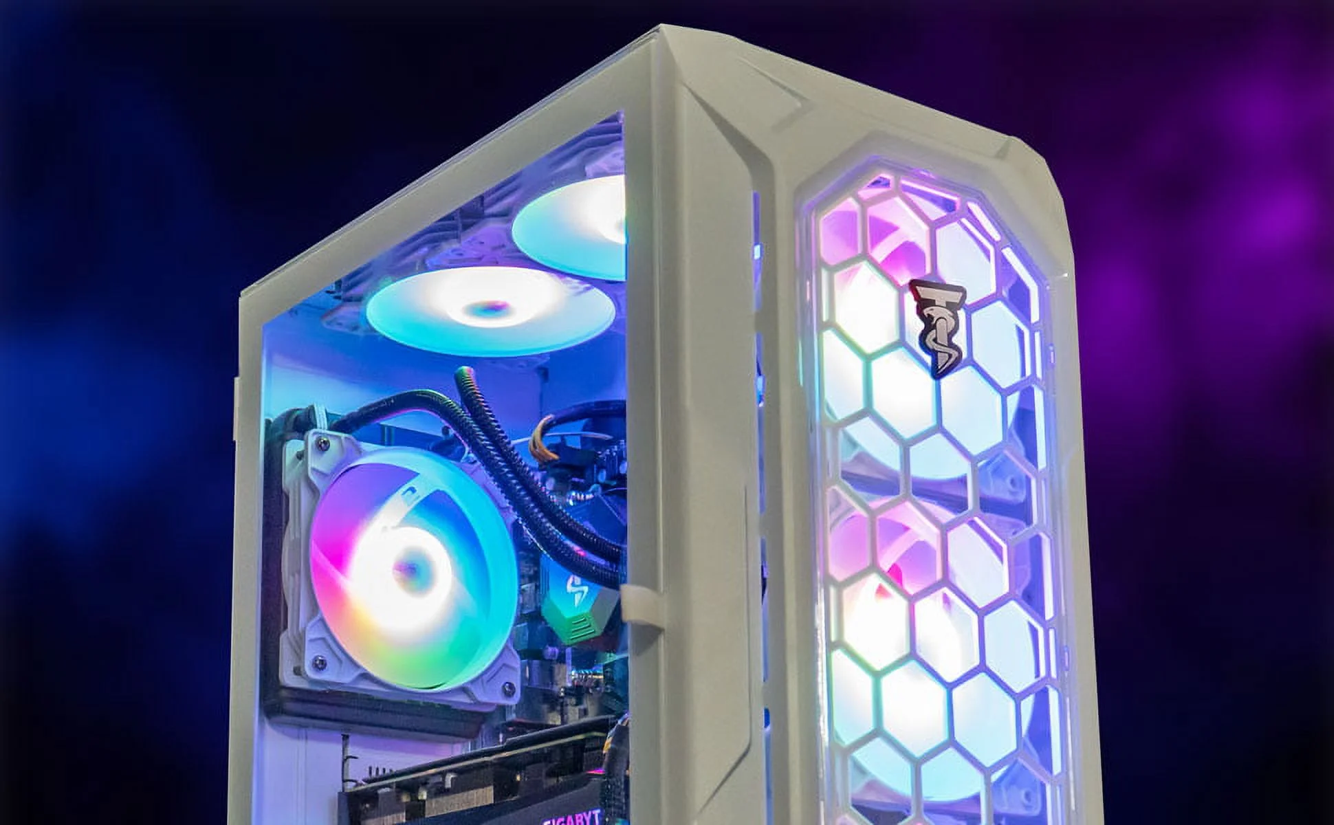 ViprTech.com Ghost 3.0 Liquid-Cooled PC - AMD Ryzen 5 5600G (12-Core 4.4Ghz), RTX 4060 8GB, 32GB 3200 DDR4, 1TB NVMe SSD, VR-Ready, Streaming, RGB, Windows 11, Warranty, Gaming Desktop Computer