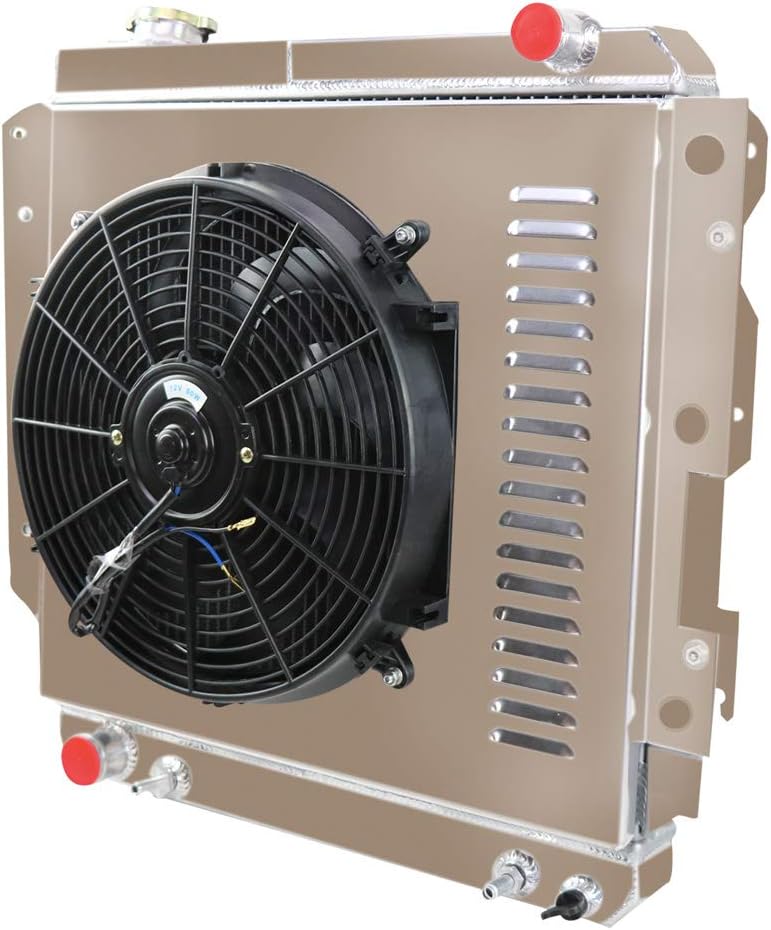 ALLOYWORKS 3 Row Full Aluminum Radiator Fan Shroud Kit For Jeep Wrangler YJ/TJ 2.4L-4.2L Engine 1987-2006