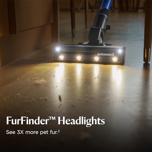 Bissell PowerClean FurGuard 280W Self-Standing Cordless Vacuum w/Self-Cleaning Brush Roll, Strong Suction, Removeable Battery, Wall Mount, Upholstery Tool & Bright Headlights