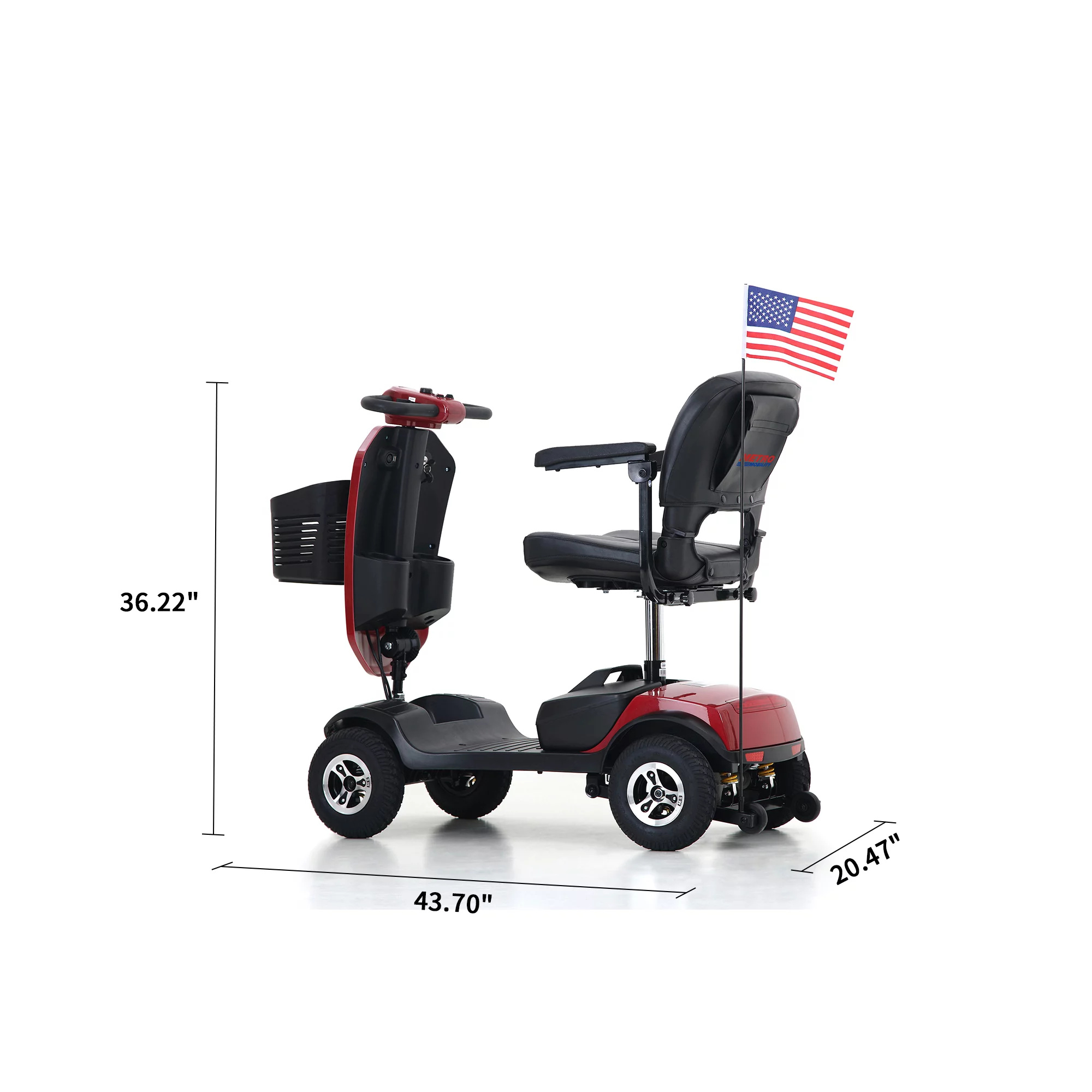 KUUFFER Outdoor Mobile Scooter with Windshield, Transformer 4-Wheel Mobility Scooter with LED Light - Curated Treasures Market