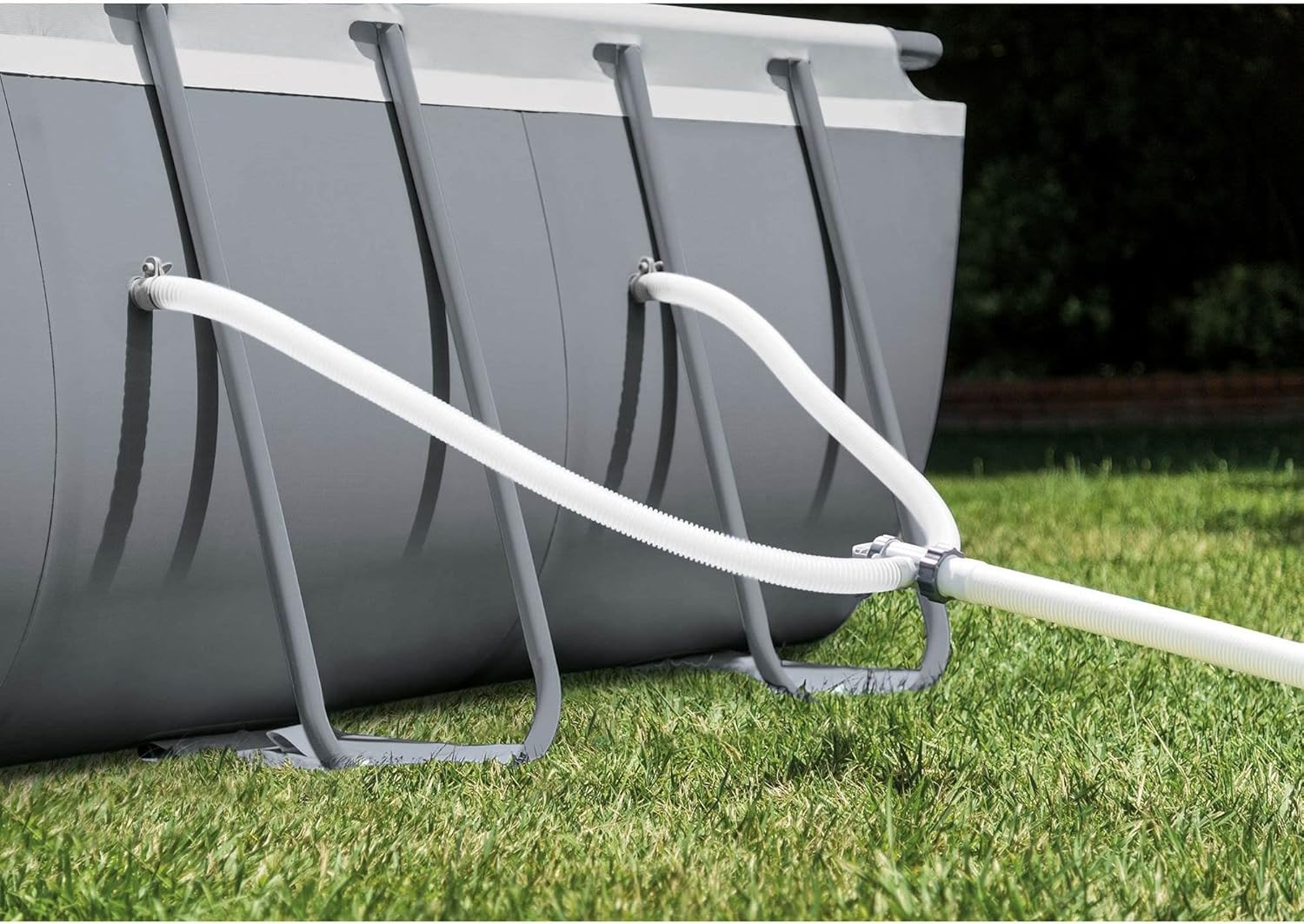 INTEX 32' x 16' x 52" Ultra XTR Frame Above-Ground Rectangular Outdoor Swimming Pool Set with Krystal Clear Saltwater System, Ladder, and Cover