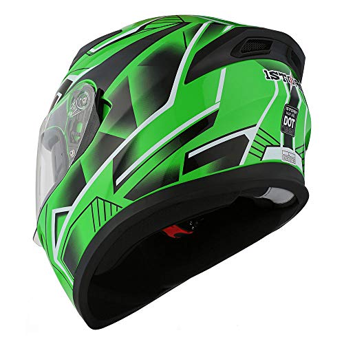 1Storm Motorcycle Full Face Dual Visor Helmet Bundle with Spoiler and Motorcycle Bluetooth Headset: HJK316 Matt Black
