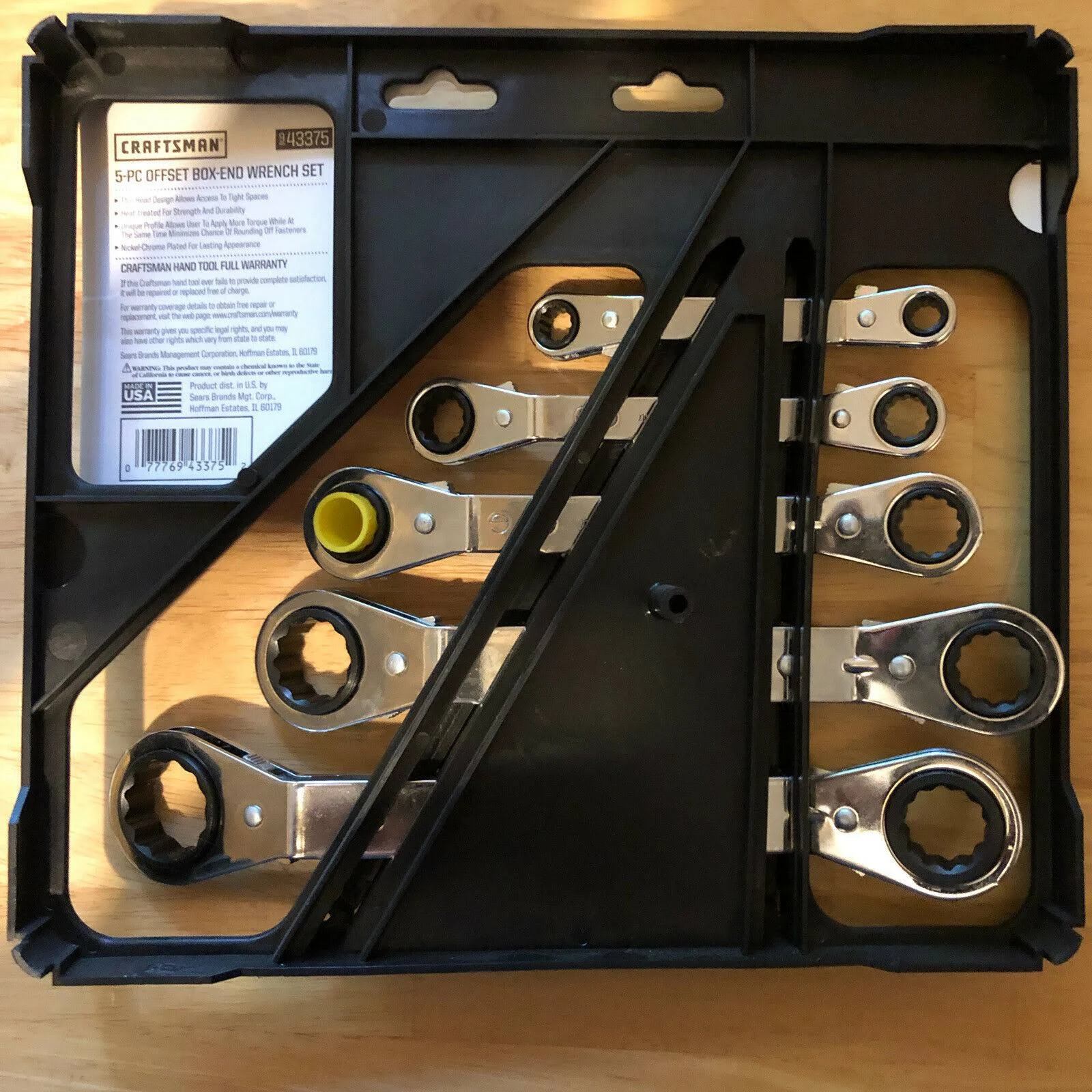 Craftsman 5 pc. Wrench Set, Offset Ratchet SAE