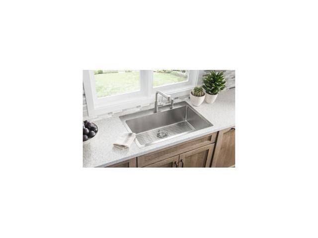 Elkay ECTSRS33229BGFR2 Crosstown Universal Mount 33 in. x 22 in. Single Basin Kitchen Sink (Stainless Steel)
