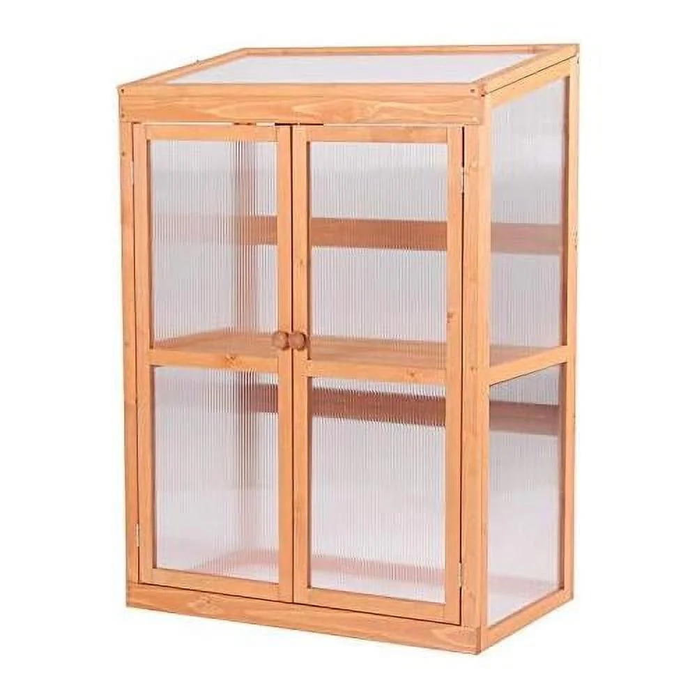 greenhouse wooden cold frame greenhouse, garden portable mini greenhouse cabinet, raised flower planter shelf protection for outdoor indoor use, 0760 - Curated Treasures Market